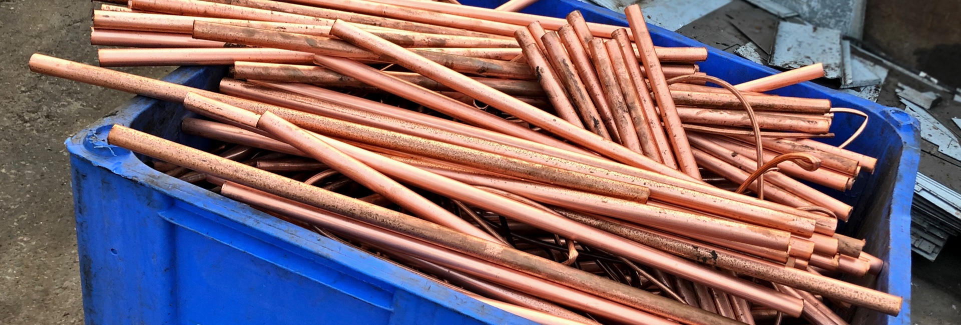 Large container of Non Ferrous copper tubes