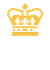 A small golden crown positioned above the initials GB