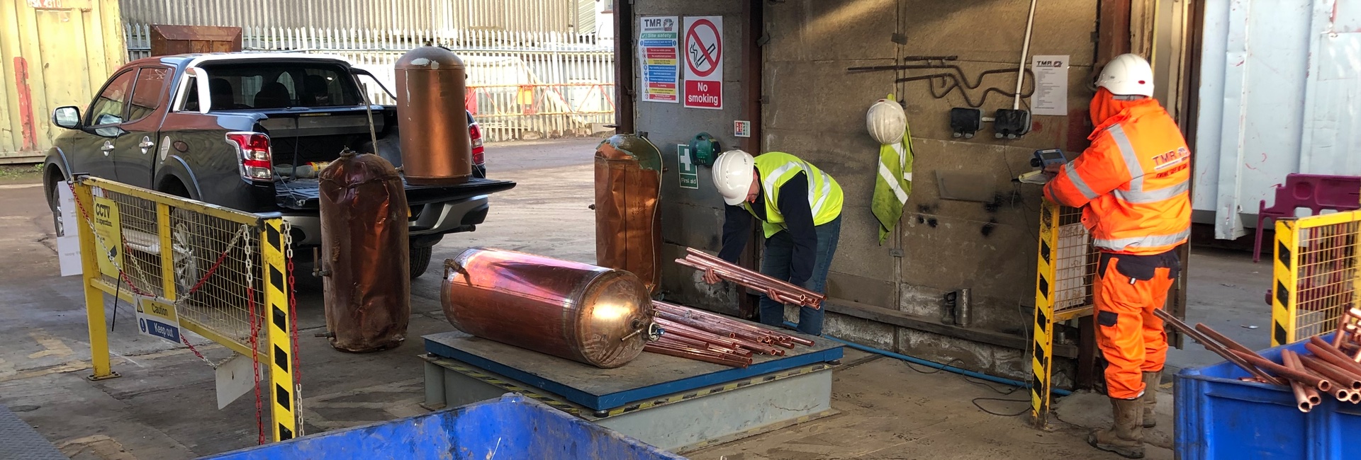 Non Ferrous metals being weighed on scales